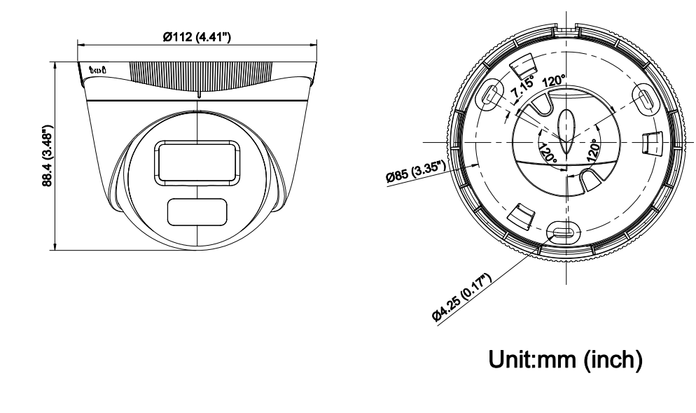 Hilook IP kaamera IPC-T241H-C f2.8mm 4MP kuppel valge